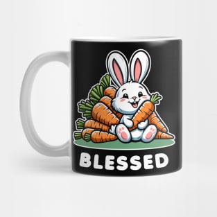 Cute Bunny Rabbit Blessed T-Shirt, Carrots Graphic Tee, Animal Lover Gift, Soft Casual Apparel, Unisex Clothing Mug